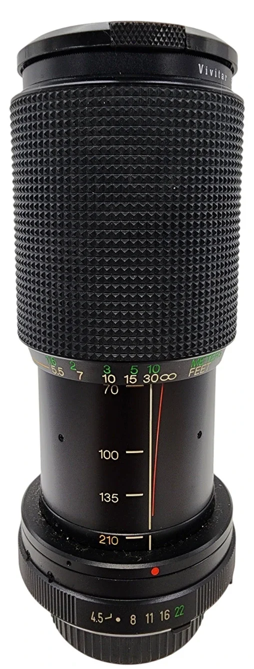 VIVITAR 70-210mm 1:4.5 MC Macro Focusing Zoom Camera Lens